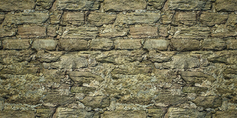 Texture of an old rough stone castle wall.
