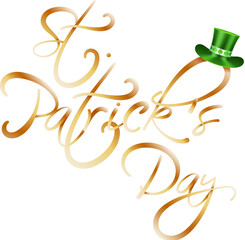 St Patricks Day calligraphy on black transparent background template or poster design.