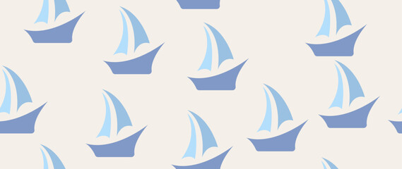 Vector flat illustration. Summer vacation concept. Seamless pattern. Used as background mockup for banner design. Horizontal seamless posters, wallpapers.