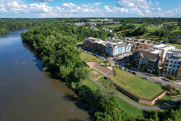 Riverwalk ampitheater and piedmont trail along the Catawba river in South Carolina