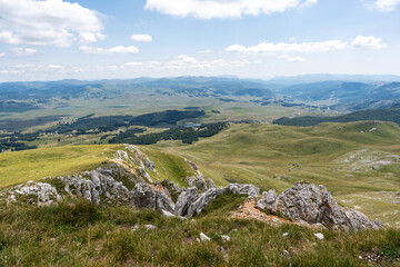 Majestic summer day in the Durmitor National park. Village Zabljak, Montenegro, Balkans, Europe. Scenic image of popular travel destination. Discover the beauty of earth. Hiking nature destination