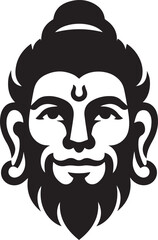 Encient statue vector silhouette illustration logo art