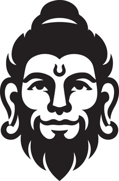 Encient statue vector silhouette illustration logo art