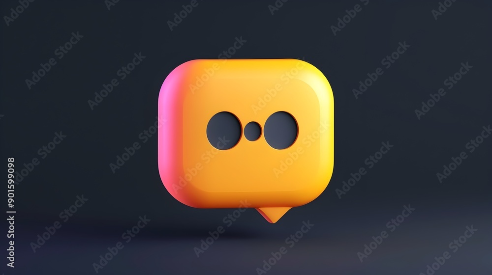 Poster abstract 3d colorful chat bubble icon for plugin design