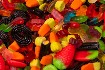 Assorted colorful gummy candies. Jelly  sweets.