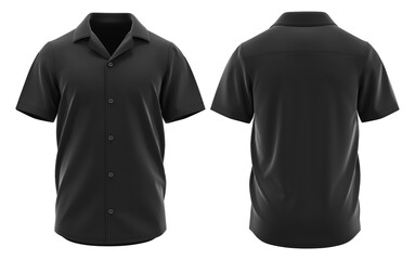 Men’s Shirt Hawaiian for Mockup (Black) Front and back 