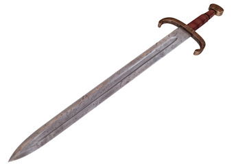 Medieval sword Isolated on Transparent Background, Sharp Blade, fantasy