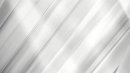 Fototapeta premium Abstract white and grey geometric background with diagonal lines and soft lighting.
