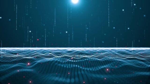 Technology tunnel digital business corporate abstract particles hex presentation broadcast background loop