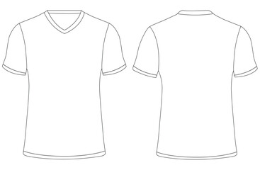 V Neck T shirt jersey  mockup vector illustration template design