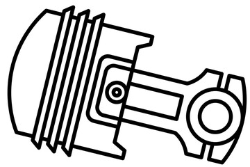 Abstract shape icon of motorcycle engine part lone art vector illustration isolated on white background