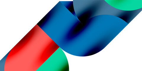 Obraz premium Shadow effect shiny circles and round triangles geometric modern art. Vector Illustration For Wallpaper, Banner, Background, Card, Book Illustration, landing page