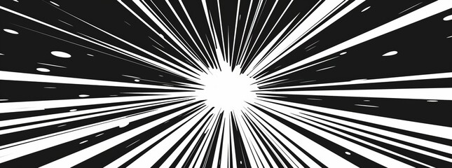 Obraz premium A monochrome image with a burst of light emanating from its center