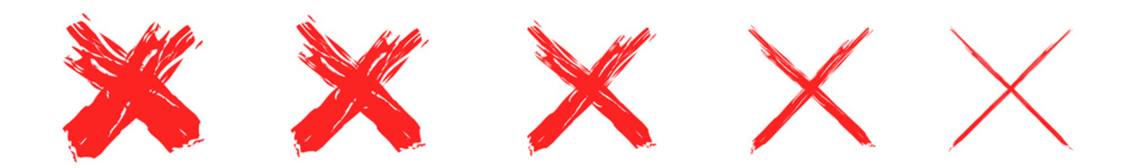 cross red icon vector isolated on white background. x text for symbol or mark decoration element on application or web illusttration no or cancel choice button on examination