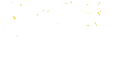 Gold stars falling straight from white background. For Christmas, Happy Holidays and season's greetings. - Powered by Adobe