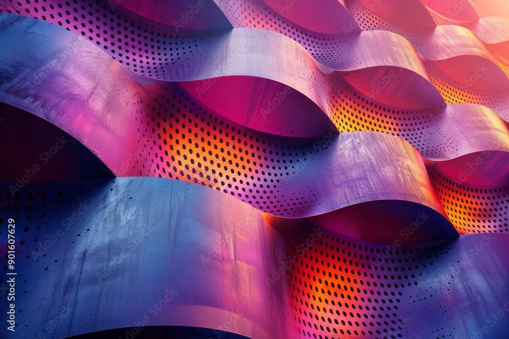 Poster minimalist scene of an abstract design with layered geometric elements, creating a stunning interpla