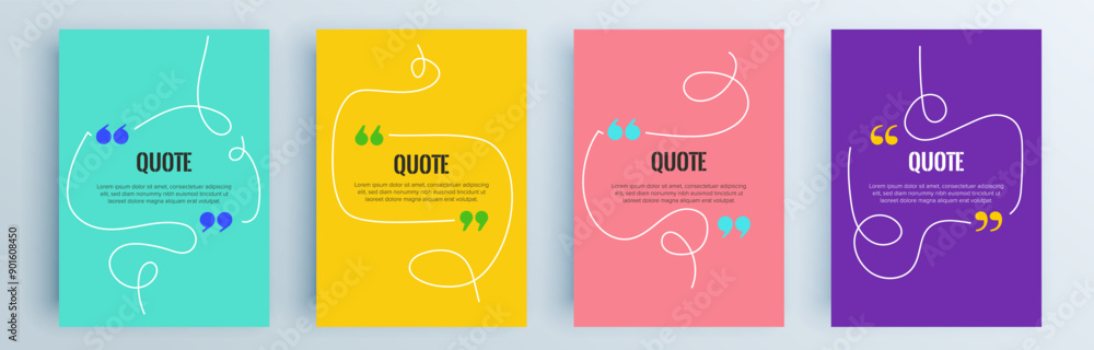 Aufkleber quote frames blank templates set. text in brackets, citation empty speech bubbles, quote bubbles. te