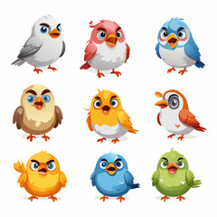 Fototapeta premium set of funny birds