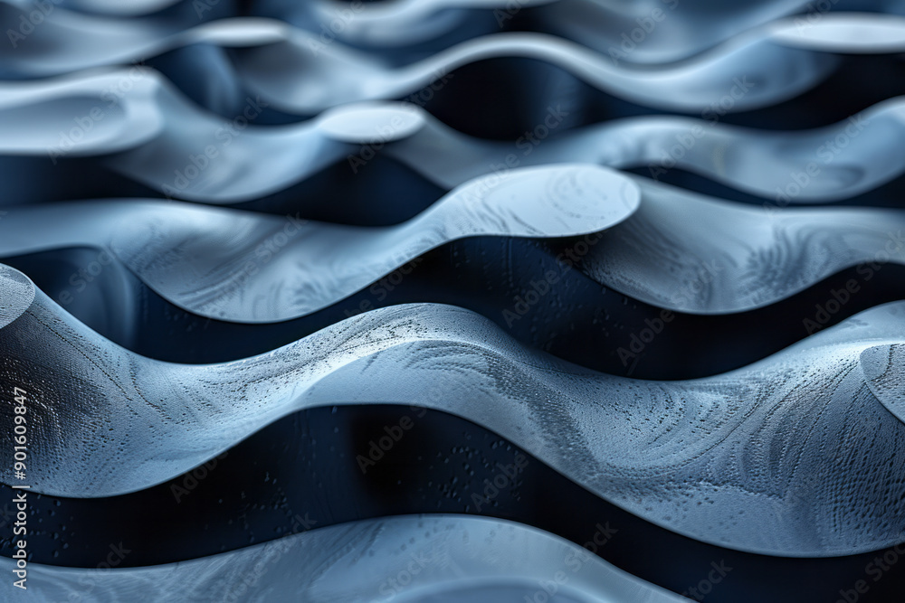 Poster sleek design showcasing an intricate 3d pattern of flowing lines, with shadows enhancing the depth o