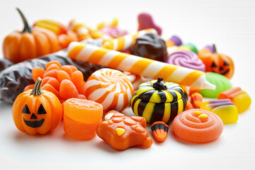 Halloween candy isolated on white, isolated objects