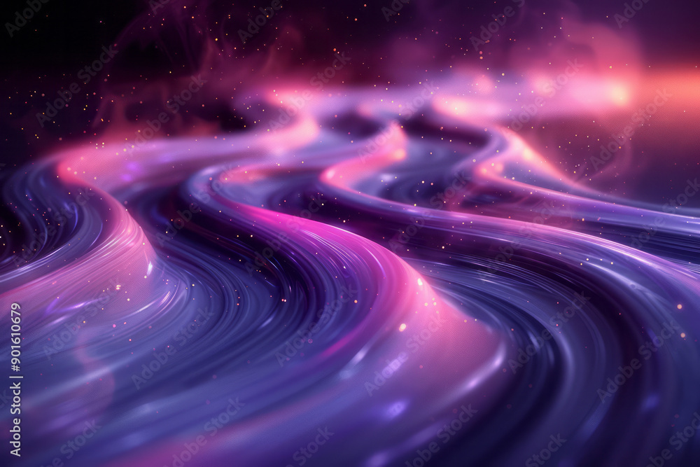 Poster elegant representation of abstract streaks that radiate outward from a central point, highlighted by