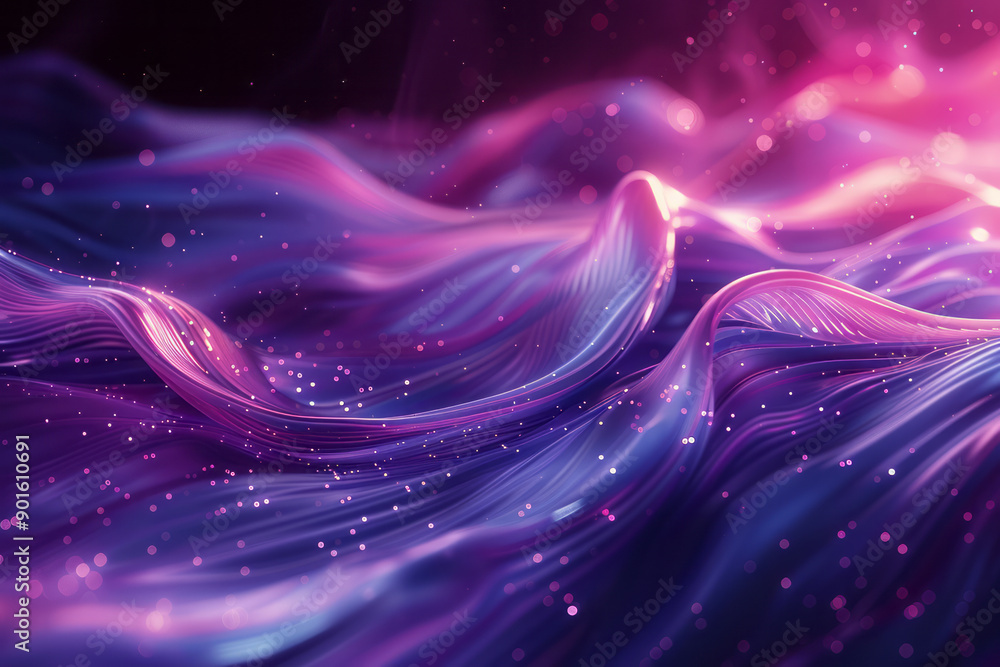 Poster clean depiction of layered streaks in 3d, creating a sense of depth and dimension against the rich p