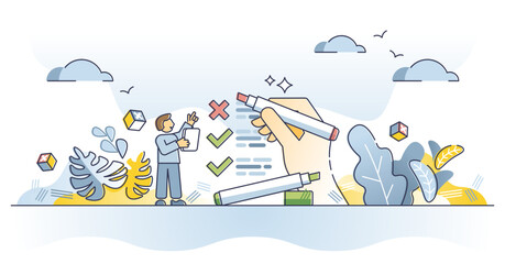 Assessment as company audit, evaluation or business report outline concept, transparent background. Employee skills, performance or quality check with review and deep analysis illustration.