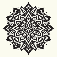 Mandala Decoration Flowers Silhouette Vector Illustration