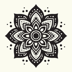 Mandala Decoration Flowers Silhouette Vector Illustration
