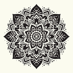 Mandala Decoration Flowers Silhouette Vector Illustration