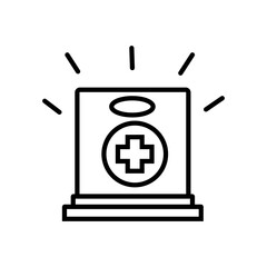 Black Emergency siren icon with exclamation point symbol in flat style. Business concept for web,