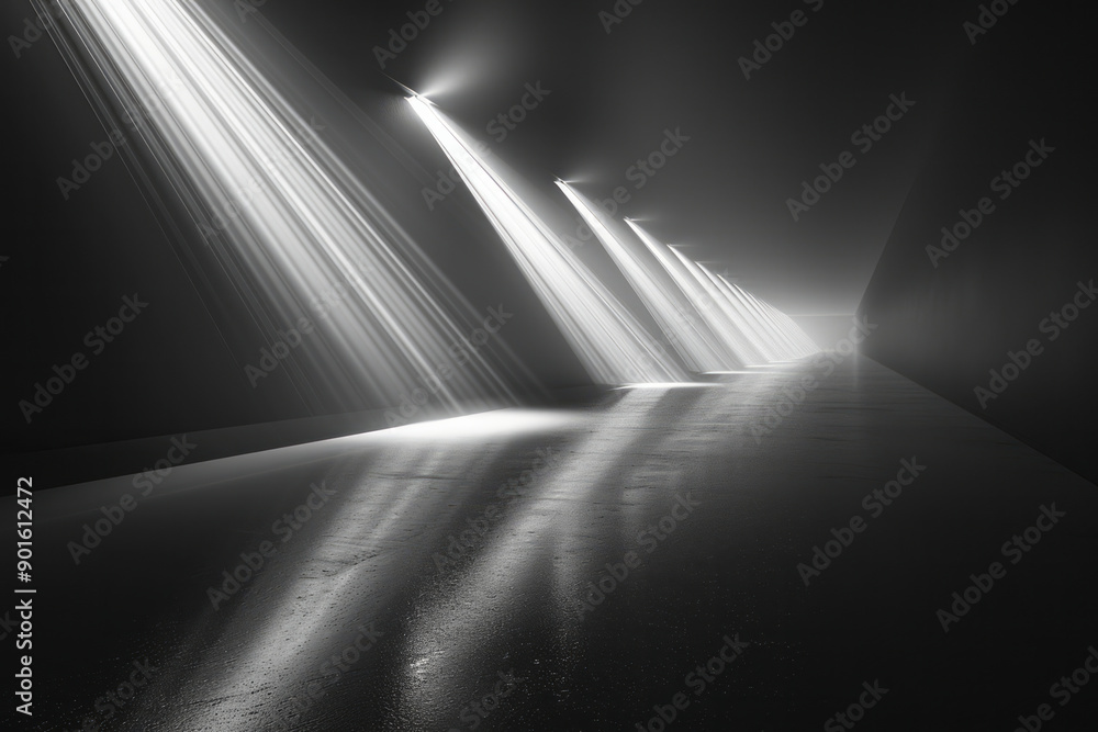 Poster elegant depiction of pulsating light streams that dynamically merge, producing a striking visual exp