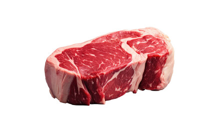 Raw beef steak on white isolated on clear png background and transparent background. food drink and dessert concept for cafe and restaurent, AI generative.