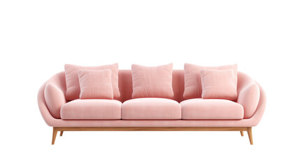 Fototapeta premium Sofa furniture Interior design concept furniture for living isolated on clear png background and transparent background, AI generative.