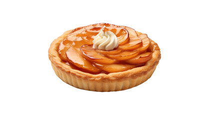 Fototapeta premium apple tart on white isolated on clear png background and transparent background. Bakery and pastry concept for cafe and restaurent, AI generative. 