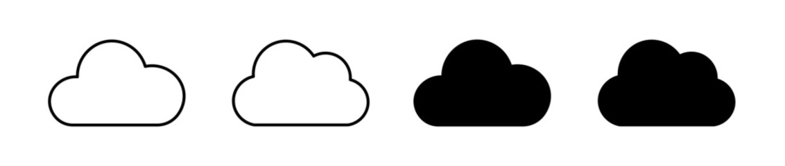 Cloud shape icon set. Cloud computing, data, web and app symbol. Vector illustration. Editable stroke.	