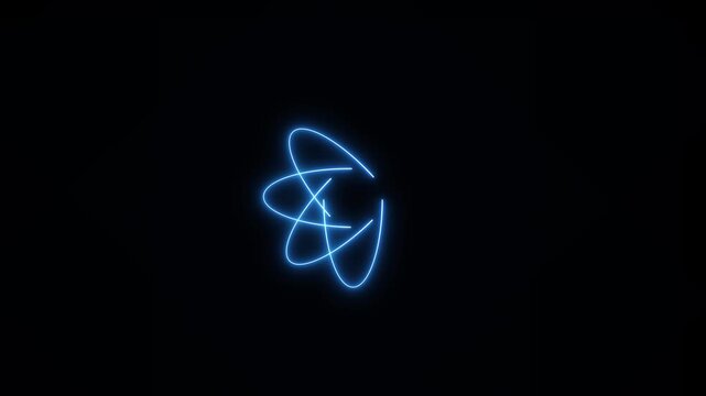 science symbol icon animation. glowing neon line animation background.