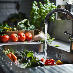 Modern stainless steel kitchen sink