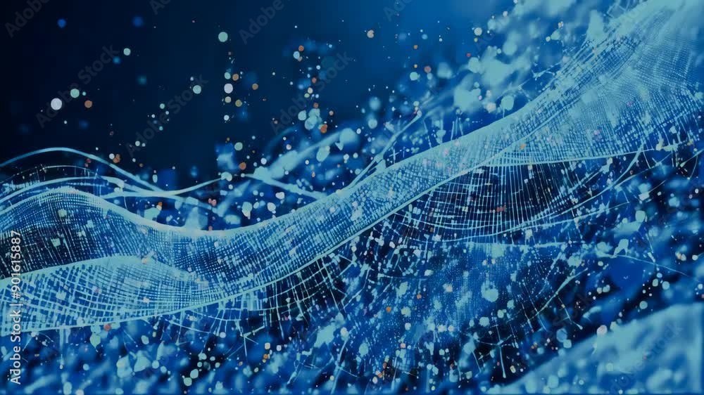 Poster abstract particles digital technology clean presentation broadcast background loop for business