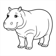 Fototapeta premium A Hippopotamus Vector Art Illustration