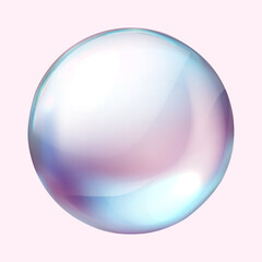 Water bubble set, realistic collagen oil or essence, model isolated on transparent background. Vector circle water drop icon