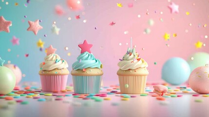 sweet festive background with a large wide empty space for birthday greetings 