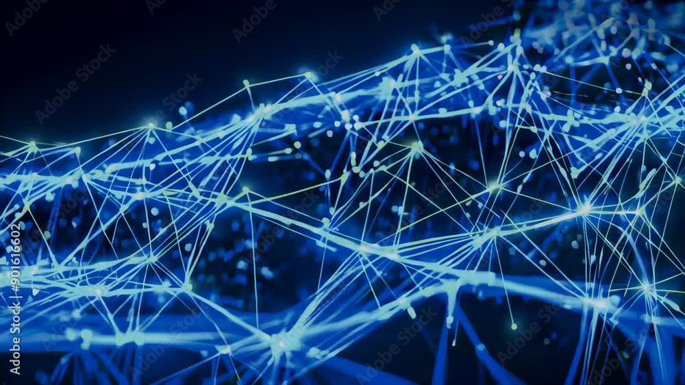 Poster connections on the plexus line. seamless loop. digital technology. motion background.
