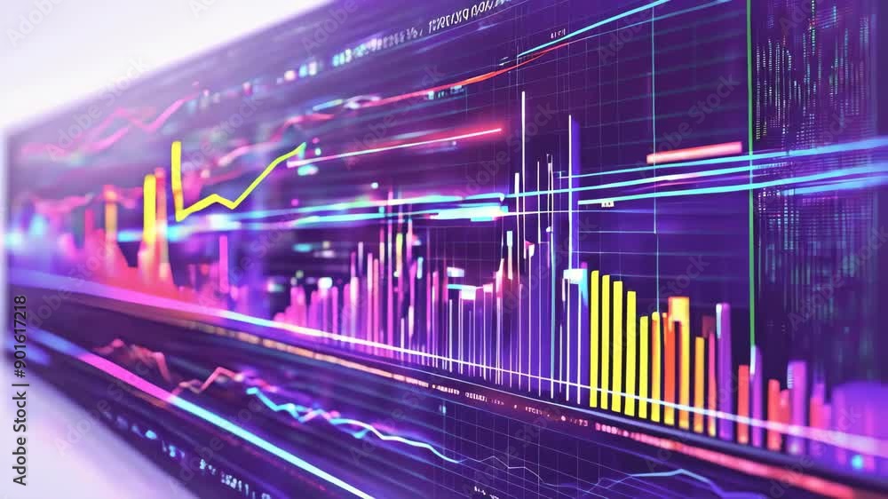 Poster a futuristic linear histogram with graphs and charts on a white background, a dashboard with graphs,
