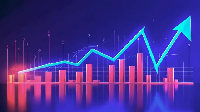 Transparent arrow rising channel, Business growth arrows and graph charts, Business line arrows.