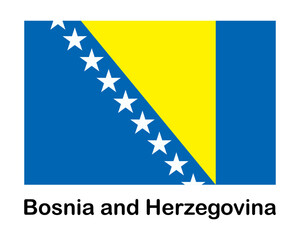 Bosnia and Herzegovina national flag. European Country of Bosnia and Herzegovina with white stars
