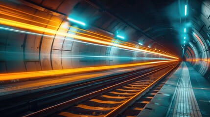 Bright, futuristic lines creating a sense of motion