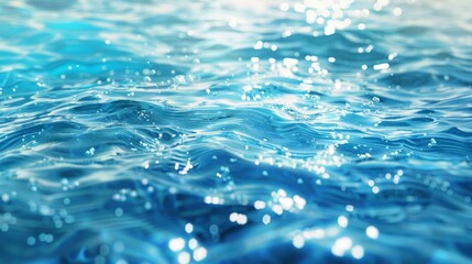 3d Blue water with ripples on the surface.