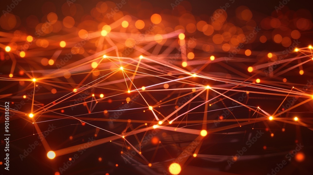 Aufkleber digital network connections glowing in a geometric pattern