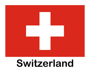 Switzerland national flag. Banner, state symbol, flagpole.